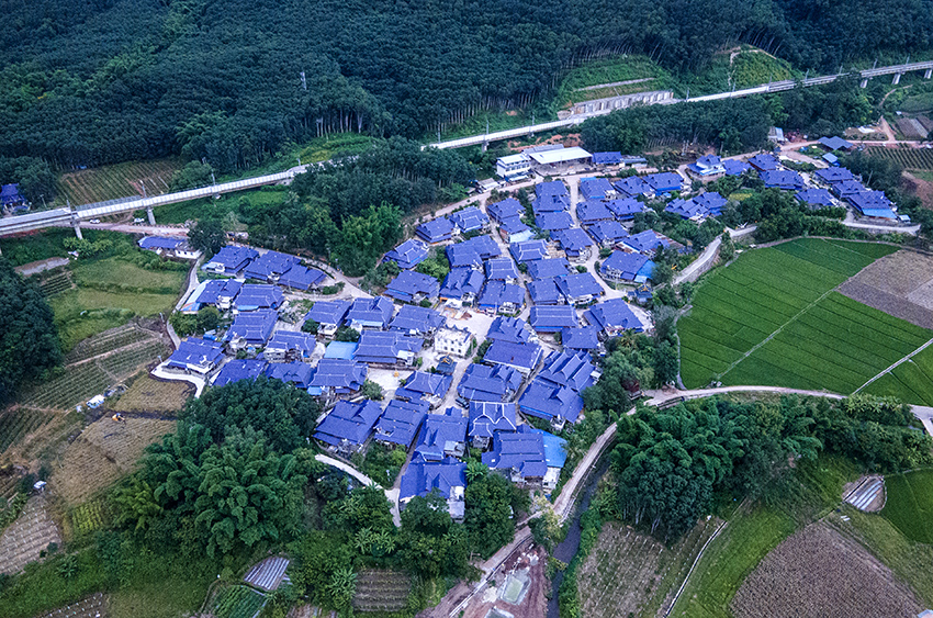 磨憨鎮(zhèn)曼莊村大龍哈小組現(xiàn)代化邊境幸福村新貌。人民網(wǎng)記者 符皓攝