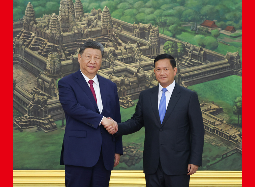 習(xí)近平同柬埔寨首相洪瑪奈舉行會(huì)談